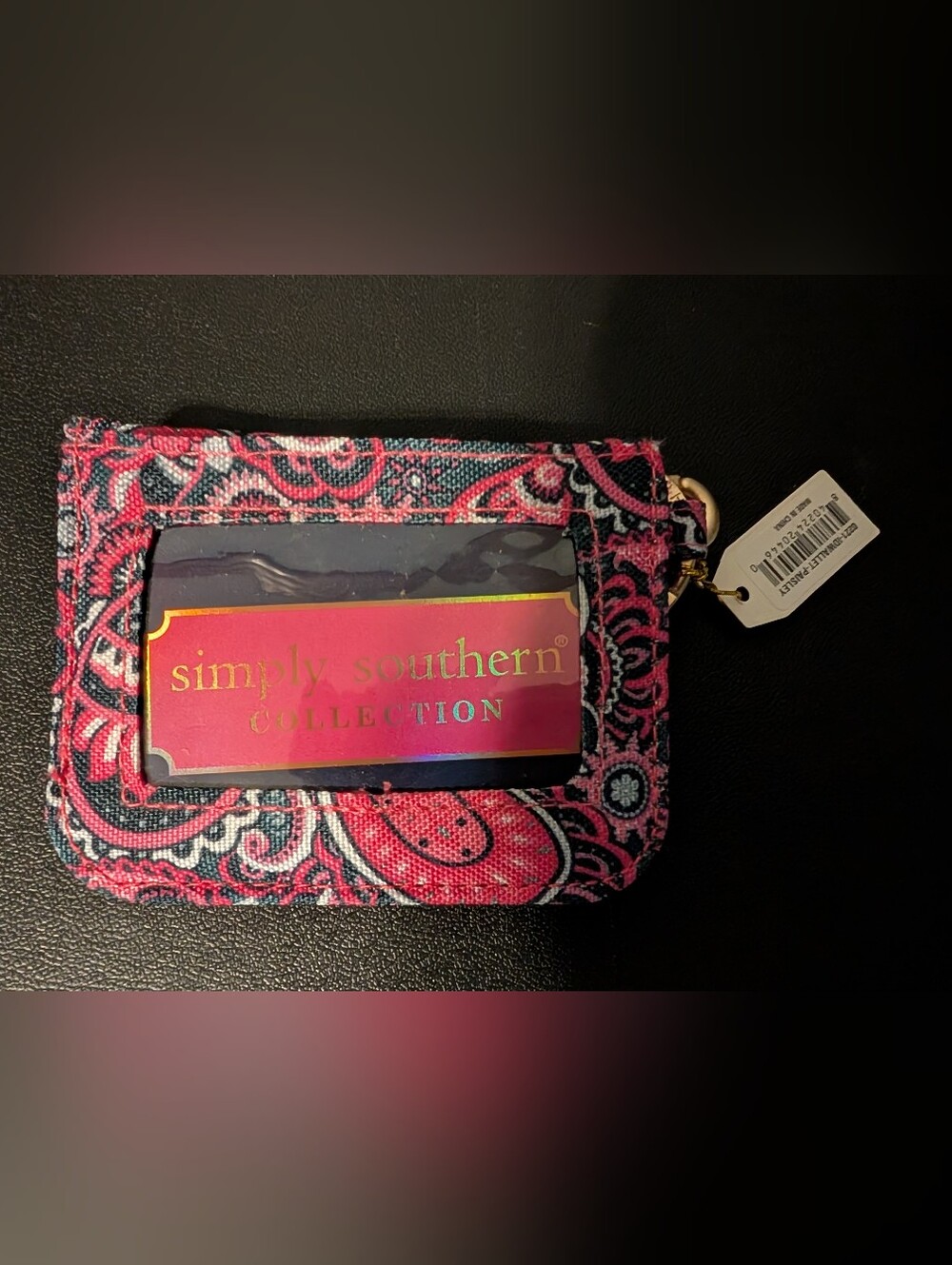 Simply Southern Pink and Navy Paisley Cardholder Keyring